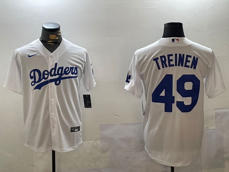 Men's Los Angeles Dodgers Blake Treinen #49 White Home Jersey